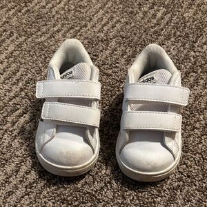 Adidas Kids White Velcro Sneakers